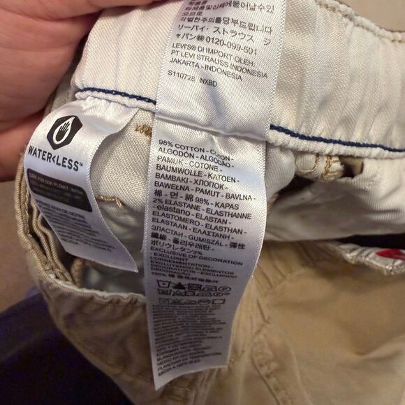 Levi's XX Chino Jogger Men's Pants Khaki Cotton Elastic Size Small S - Picture 8 of 8